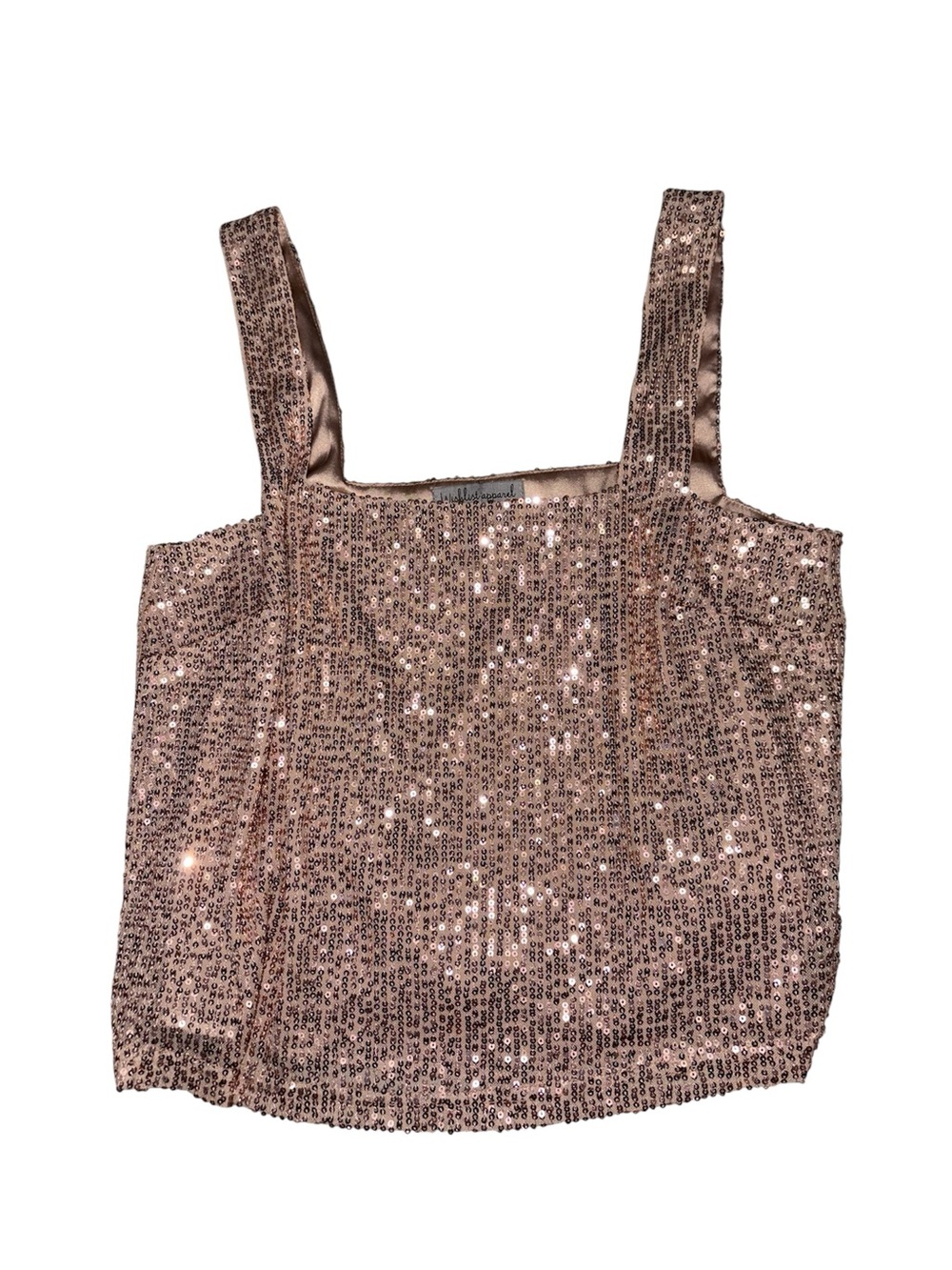 Wishlist Rose Gold Sequin Square-Neck Camisole